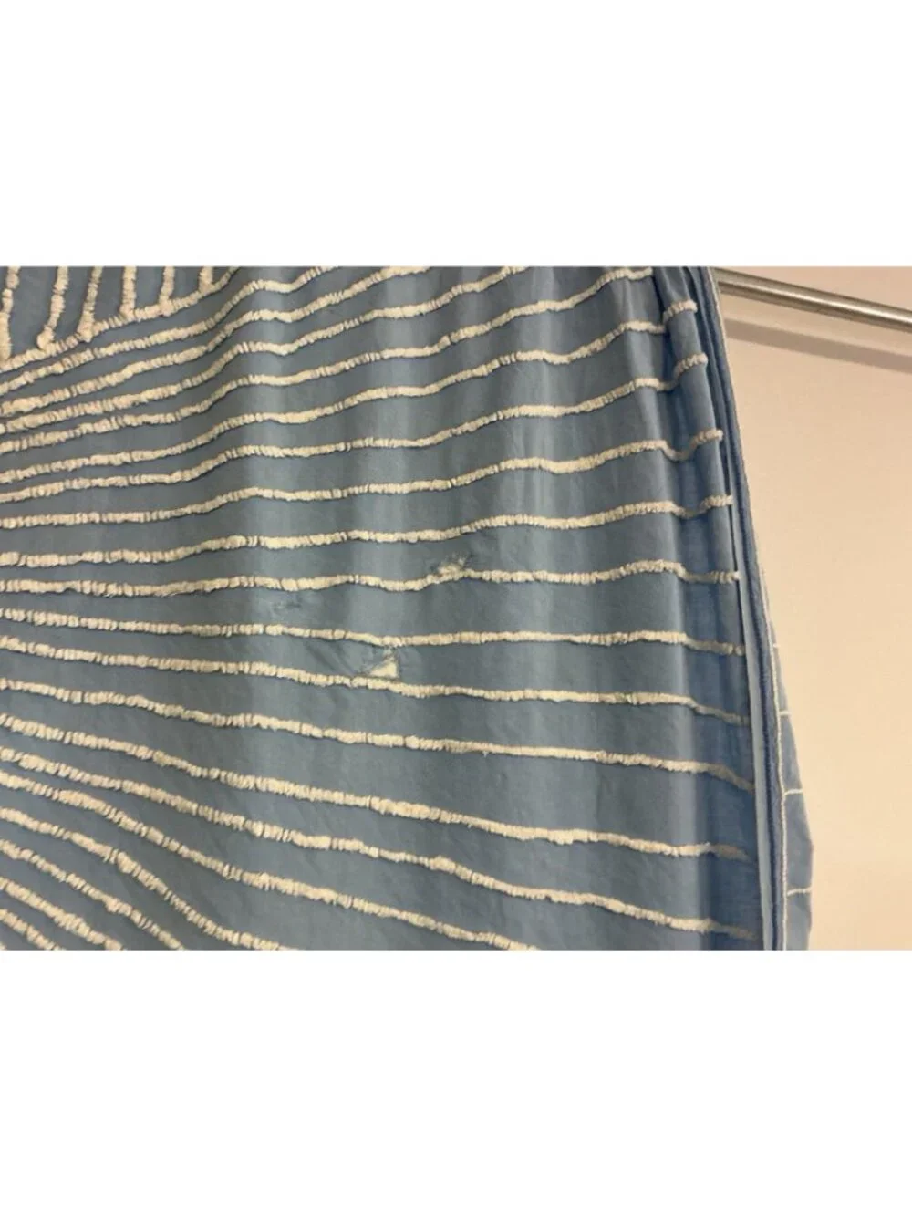 Vintage Chenille Flower Basket and Blue Ribbon Bedspread Full